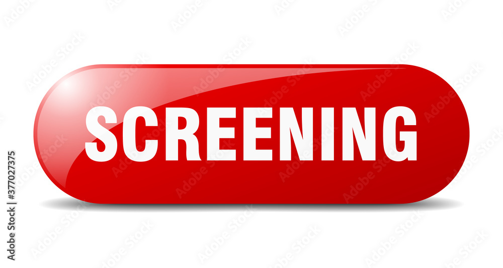 screening button. sticker. banner. rounded glass sign screening button. sticker. banner. rounded glass sign
