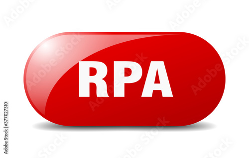 rpa button. sticker. banner. rounded glass sign
