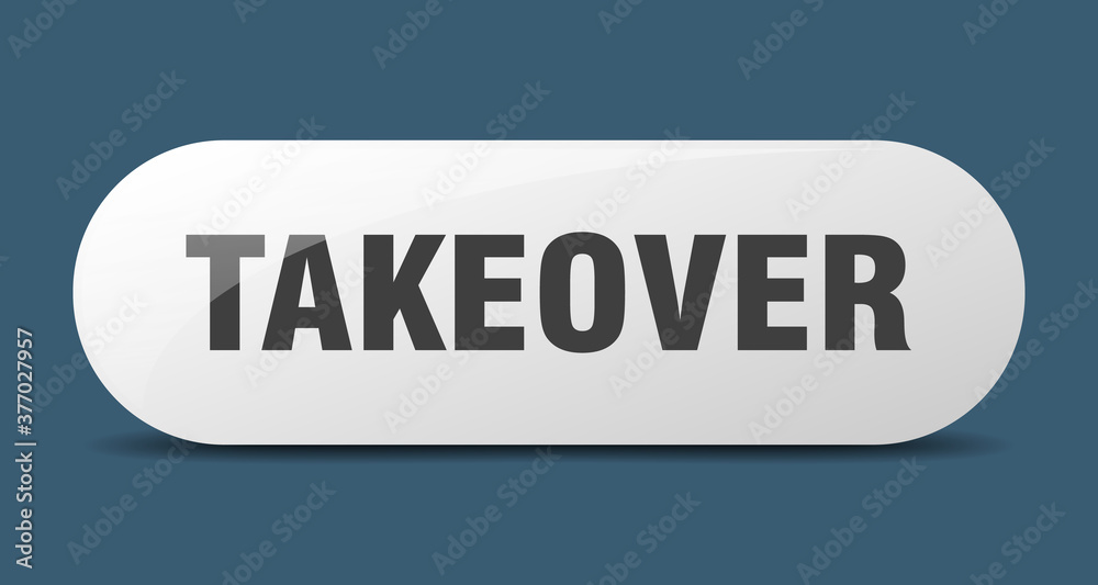takeover button. sticker. banner. rounded glass sign
