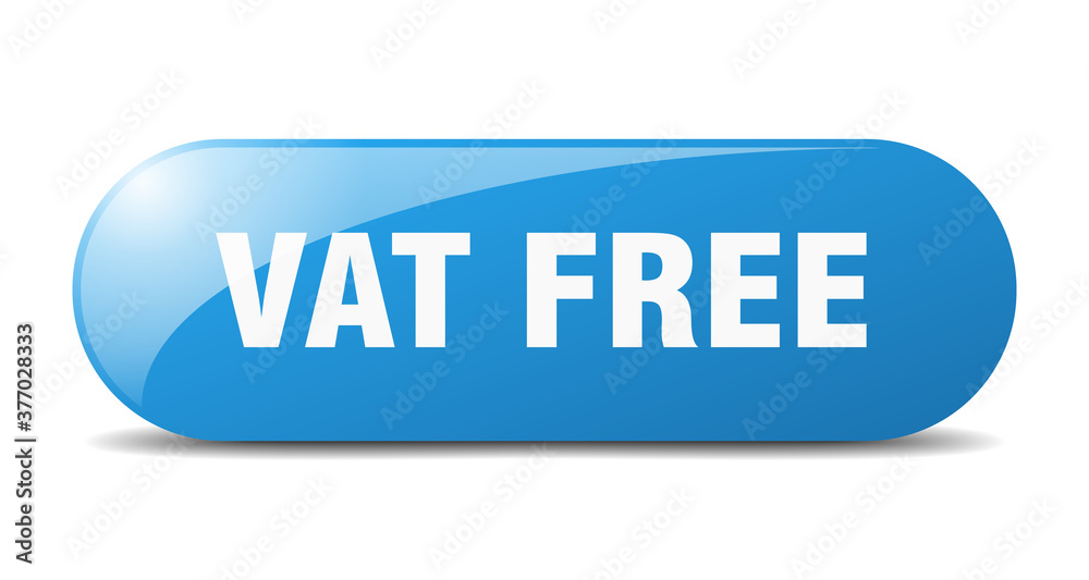 vat free button. sticker. banner. rounded glass sign