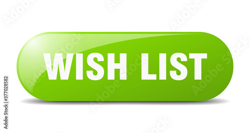 wish list button. sticker. banner. rounded glass sign