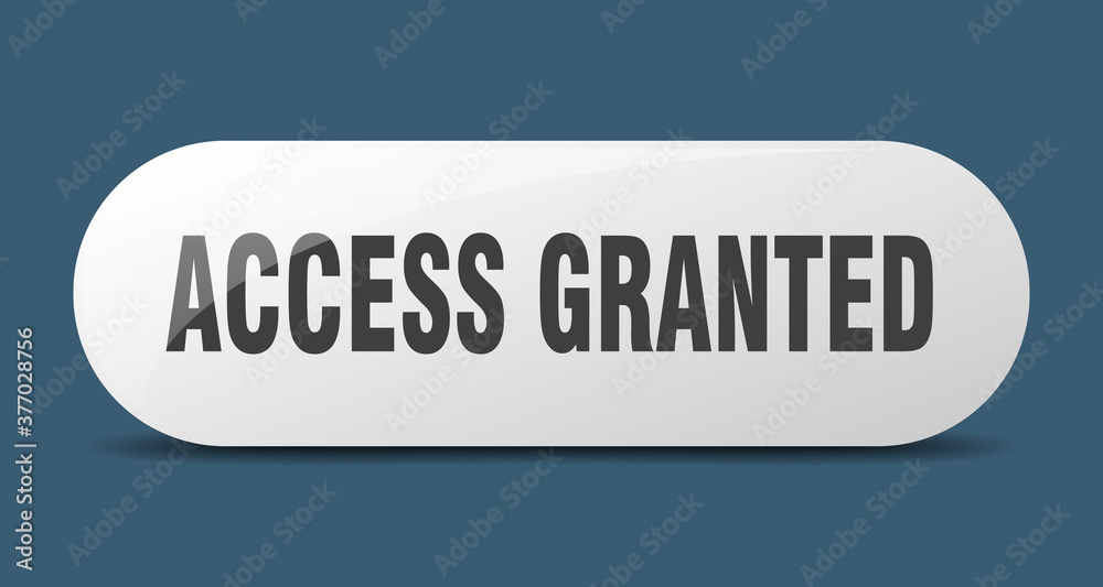 access granted button. sticker. banner. rounded glass sign access granted button. sticker. banner. rounded glass sign
