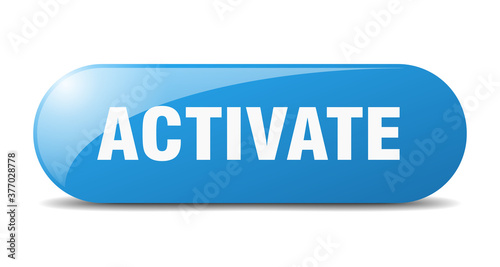 activate button. sticker. banner. rounded glass sign