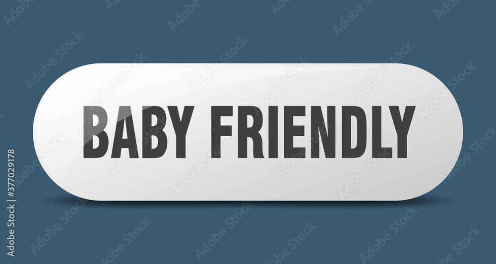 baby friendly button. sticker. banner. rounded glass sign