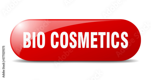 bio cosmetics button. sticker. banner. rounded glass sign