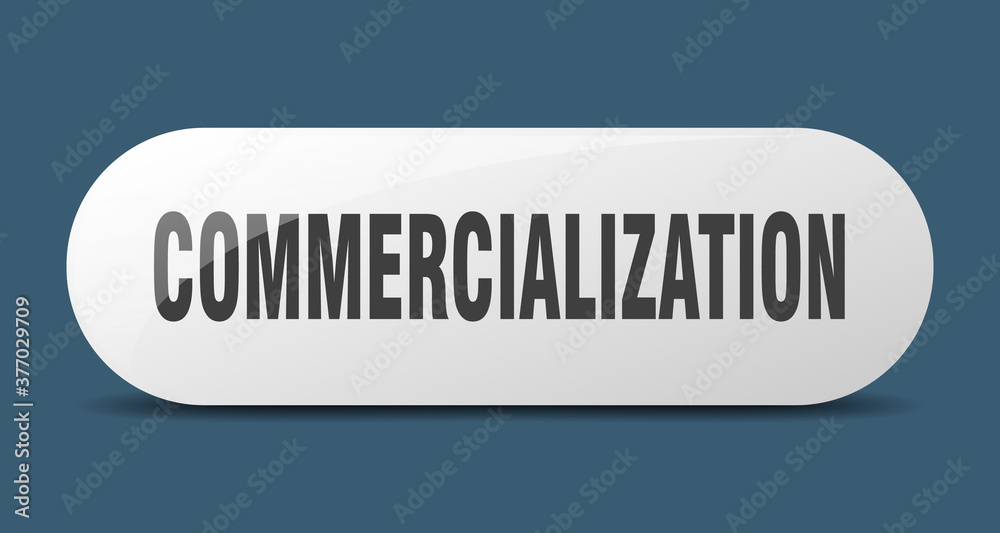 commercialization button. sticker. banner. rounded glass sign