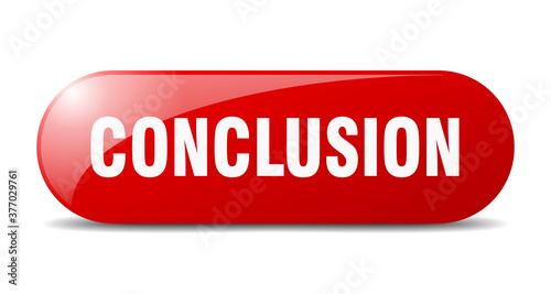 conclusion button. sticker. banner. rounded glass sign
