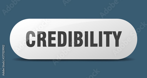 credibility button. sticker. banner. rounded glass sign