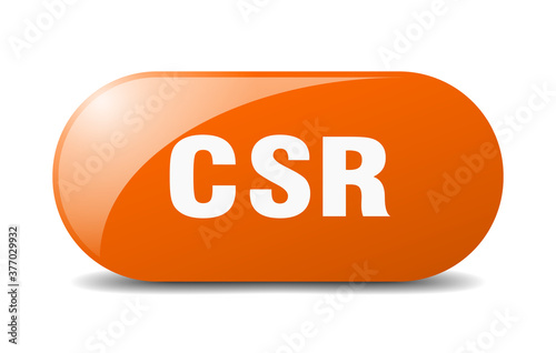 csr button. sticker. banner. rounded glass sign