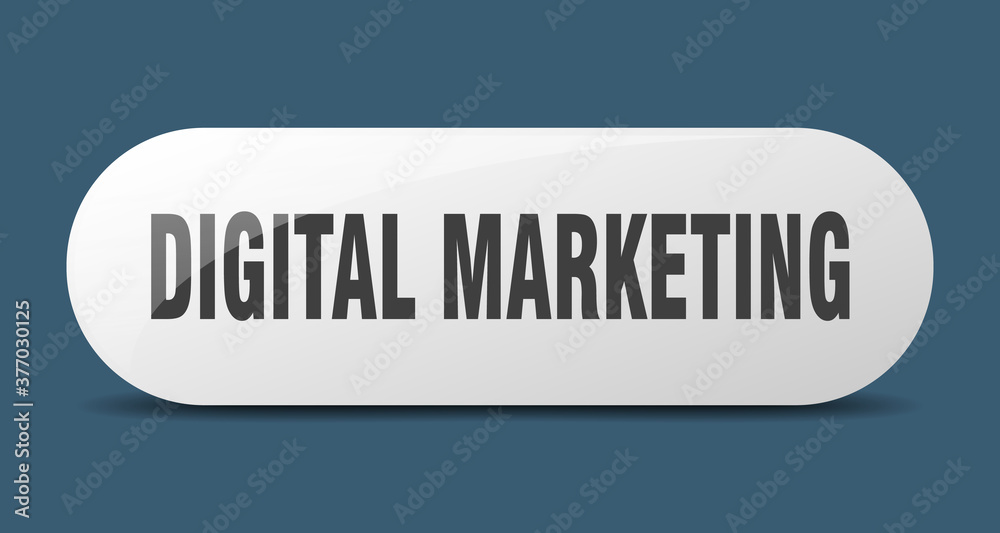 digital marketing button. sticker. banner. rounded glass sign