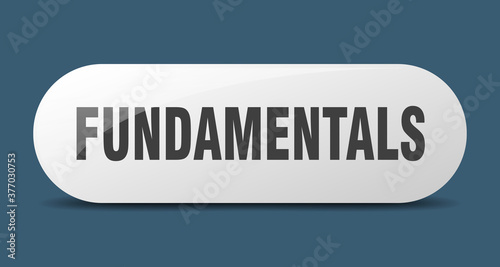 fundamentals button. sticker. banner. rounded glass sign