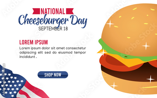 Vector graphic of national cheeseburger day good for national cheeseburger day celebration. flat design. flyer design.flat illustration.