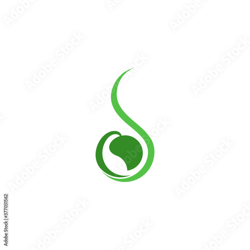 letter d swirl leaf nature symbol logo vector