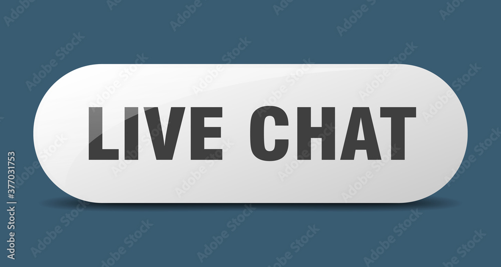 live chat button. sticker. banner. rounded glass sign live chat button. sticker. banner. rounded glass sign