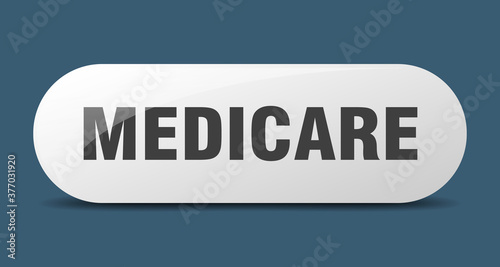 medicare button. sticker. banner. rounded glass sign