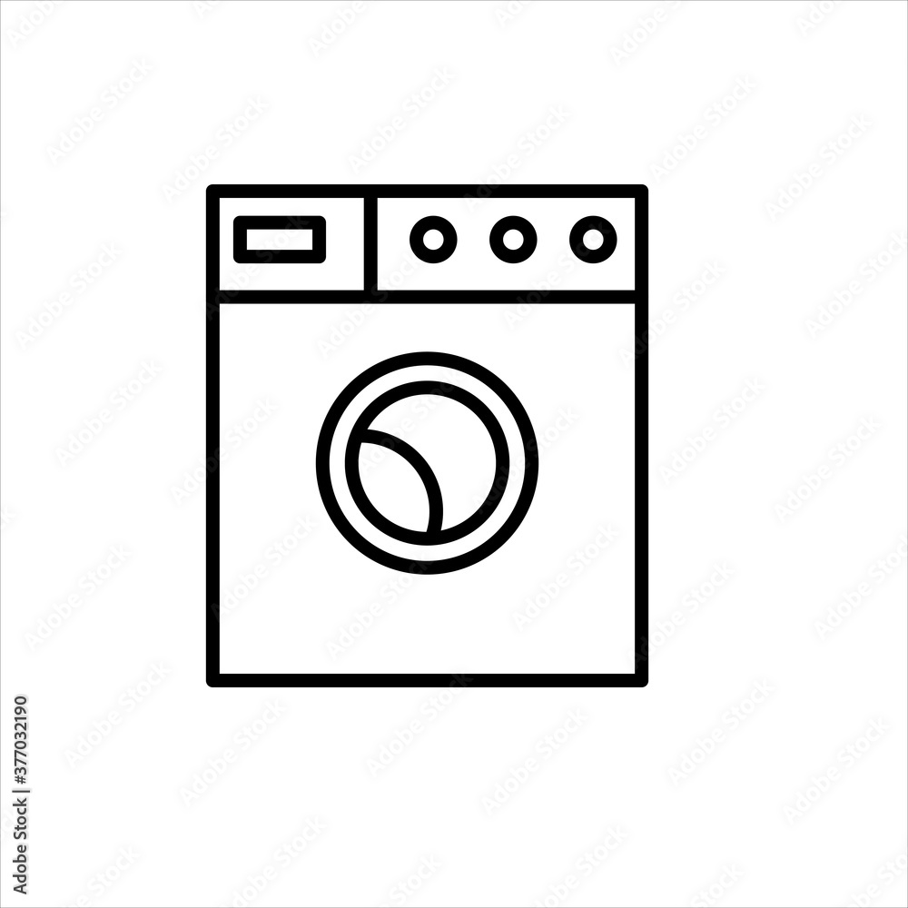 machine washing icon with line style vector for your web design