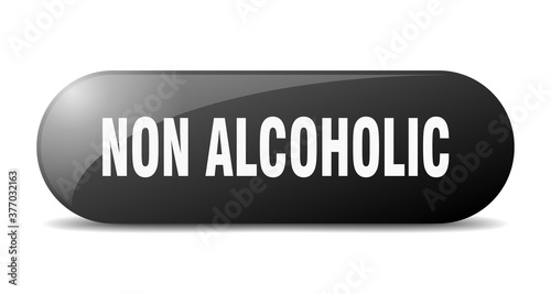 non alcoholic button. sticker. banner. rounded glass sign