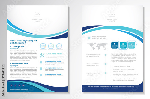 Template vector design for Brochure, AnnualReport, Magazine, Poster, Corporate Presentation, Portfolio, Flyer, infographic, layout modern size A4, Front and back, Easy to use and edit.