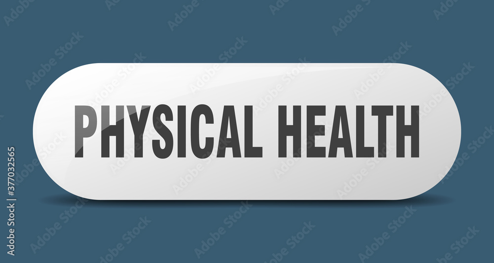 physical health button. sticker. banner. rounded glass sign physical health button. sticker. banner. rounded glass sign