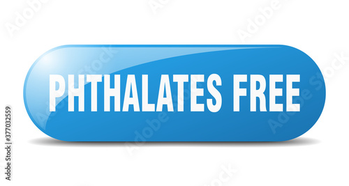 phthalates free button. sticker. banner. rounded glass sign