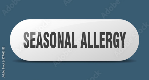 seasonal allergy button. sticker. banner. rounded glass sign