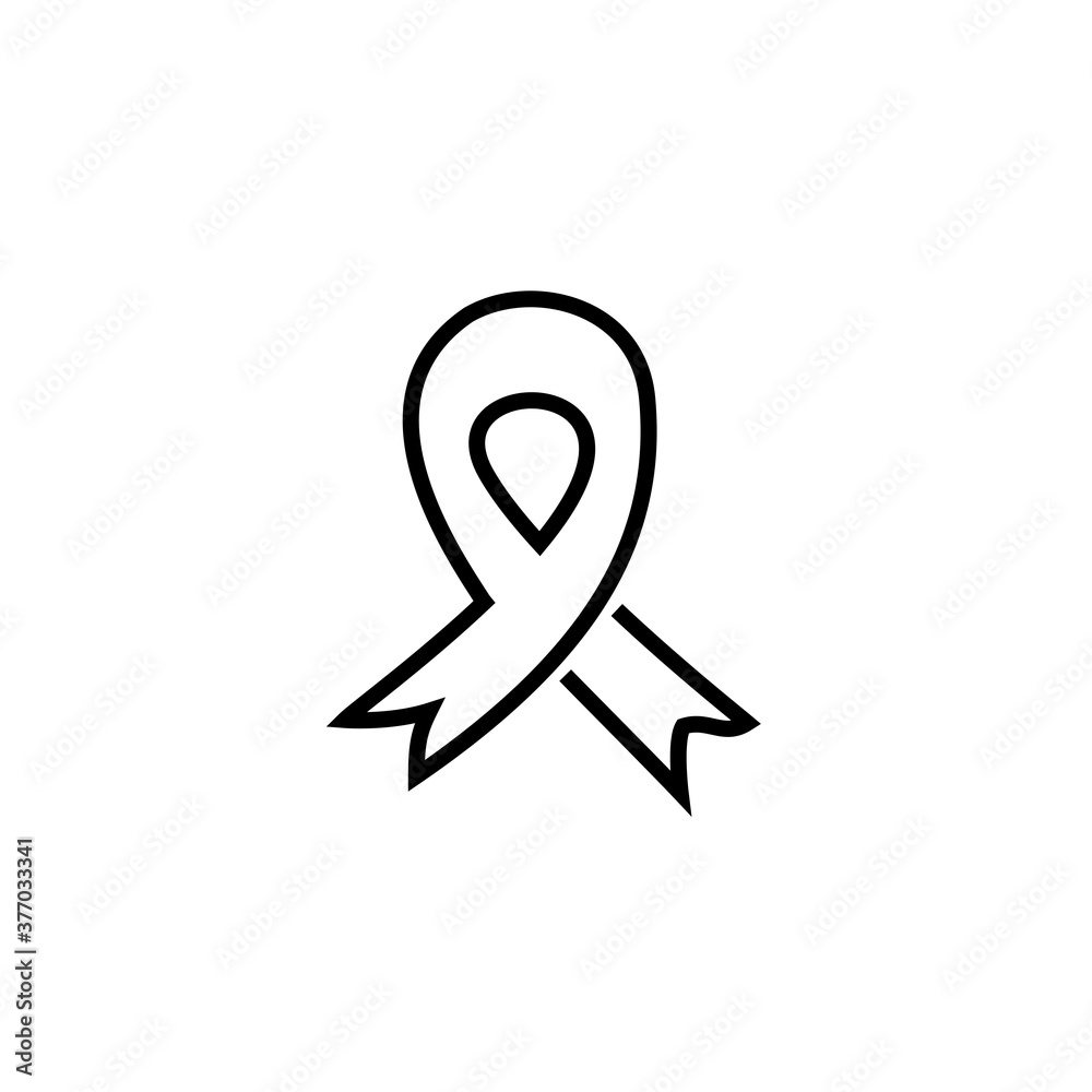ribbon support breast icon outline style