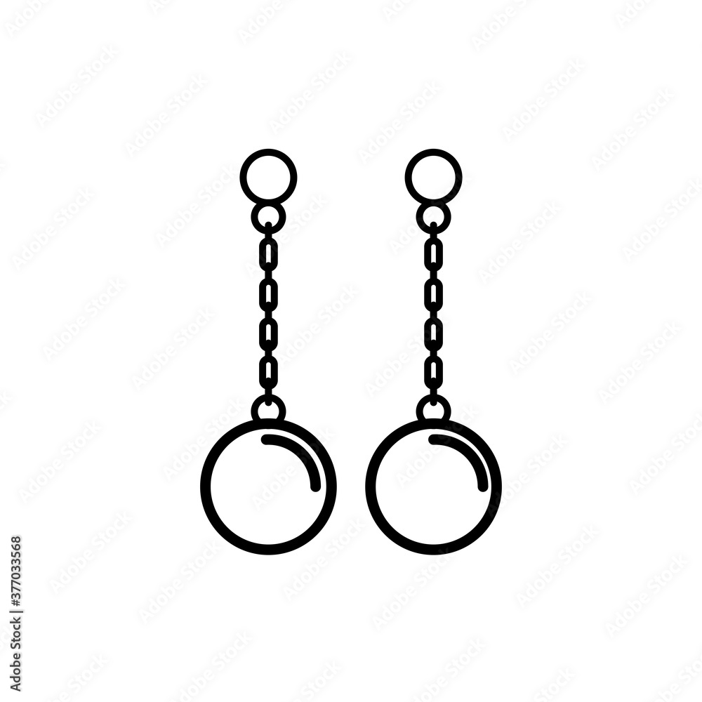 Earrings icon with outline style vector for your web design, logo, UI. illustration Earrings icon with outline style vector for your web design, logo, UI. illustration