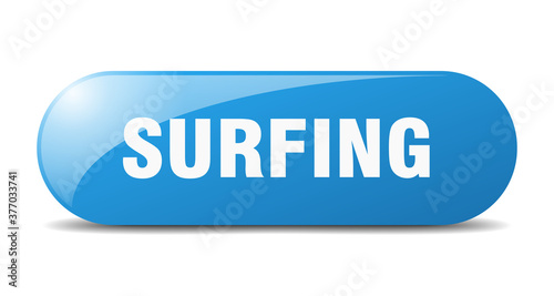 surfing button. sticker. banner. rounded glass sign