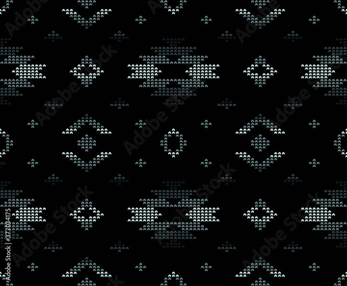Tribal ethnic geometric pattern seamless in pixel style in vector for fashion