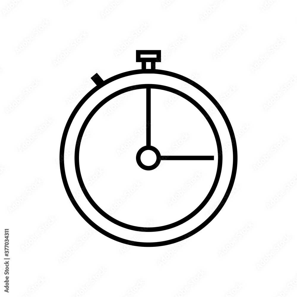 time stopwatch icon clock icon line style vector time stopwatch icon clock icon line style vector