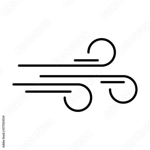 wind icon vector outline style