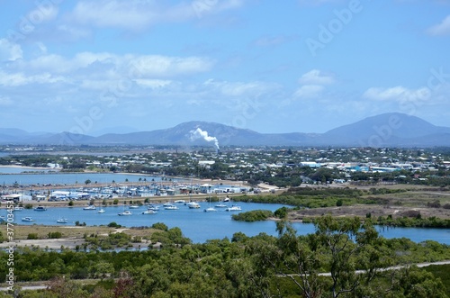 View of bowen from flagstaff hill queensland australia photo