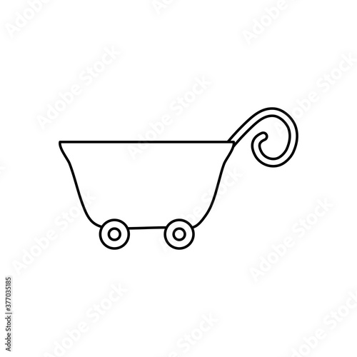 farm hand cart icon, line style
