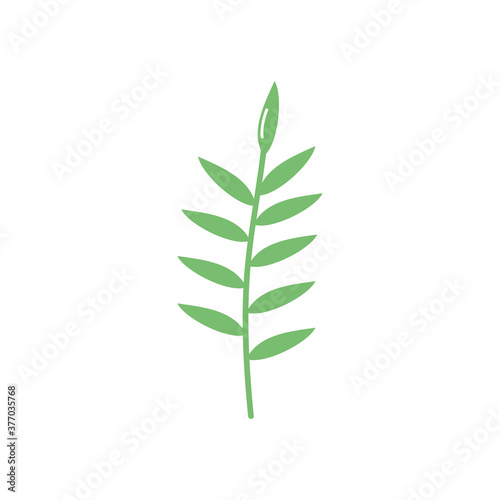 stem with leaves icon, flat style