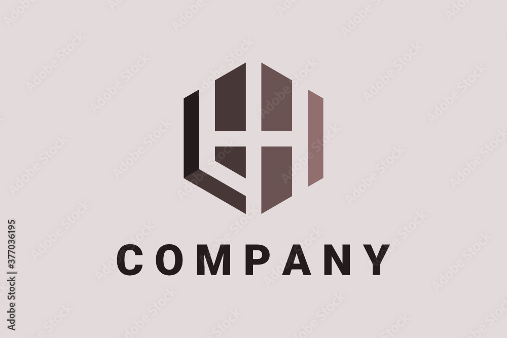Hexagon vector logo for real estate, building construction and general business with line and arrow elements forming a home and window illustration. Hexagon logo initial Hexagon vector logo for real estate, building construction and general business with line and arrow elements forming a home and window illustration. Hexagon logo initial