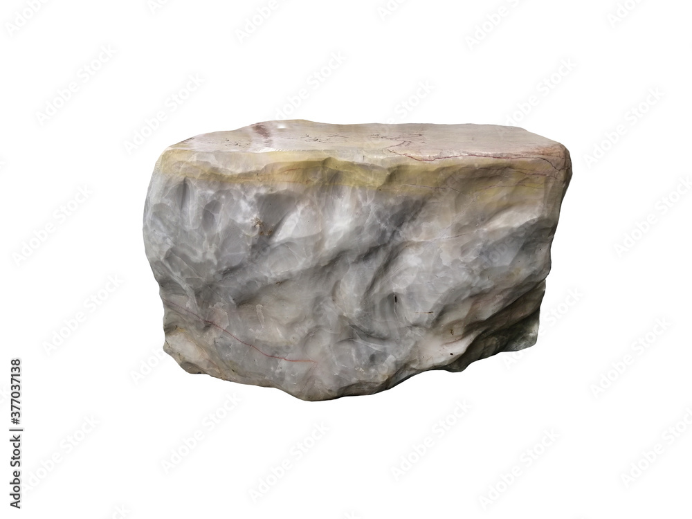 Seat marble rock isolated on a white background. Stone for garden and landscape decoration. Seat marble rock isolated on a white background. Stone for garden and landscape decoration.