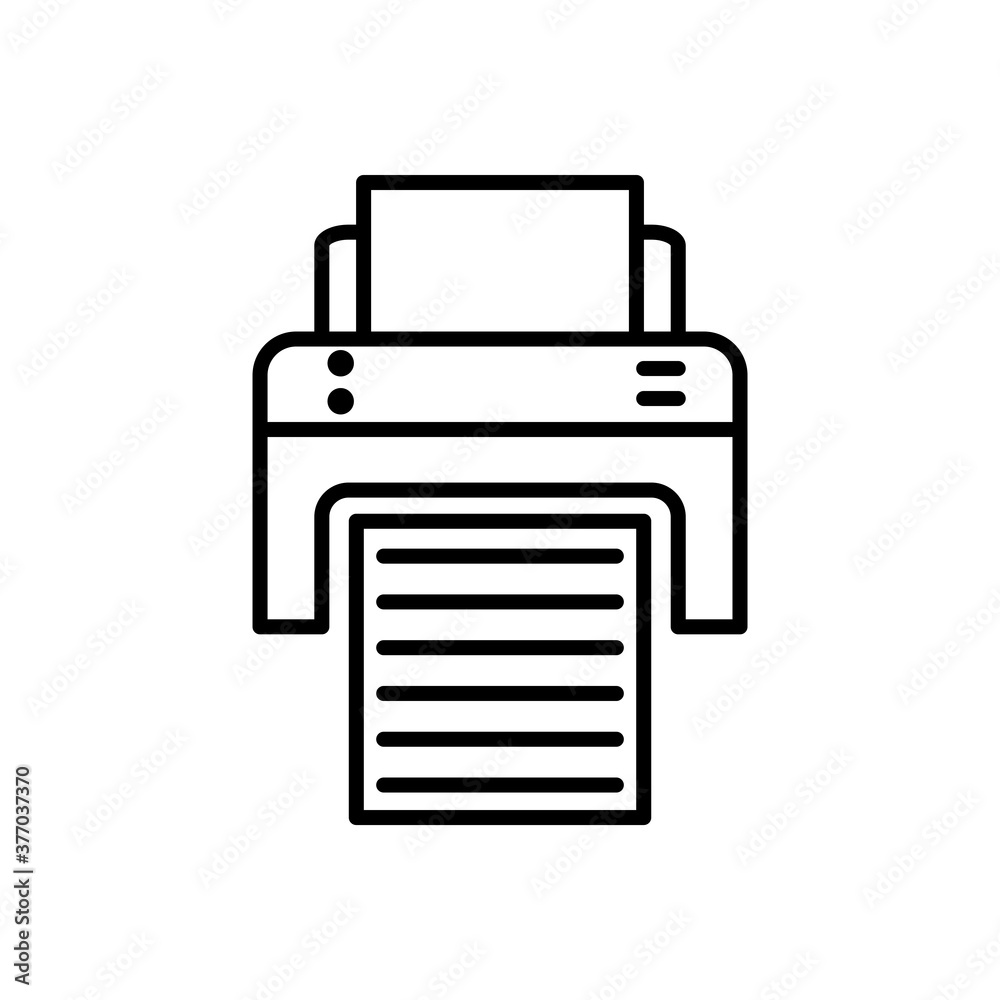 Copier, document, office, print, printer, printing icon with outline stylefor your web design, logo, UI. illustration