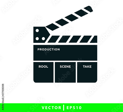 Clapper board icon flat style illustration