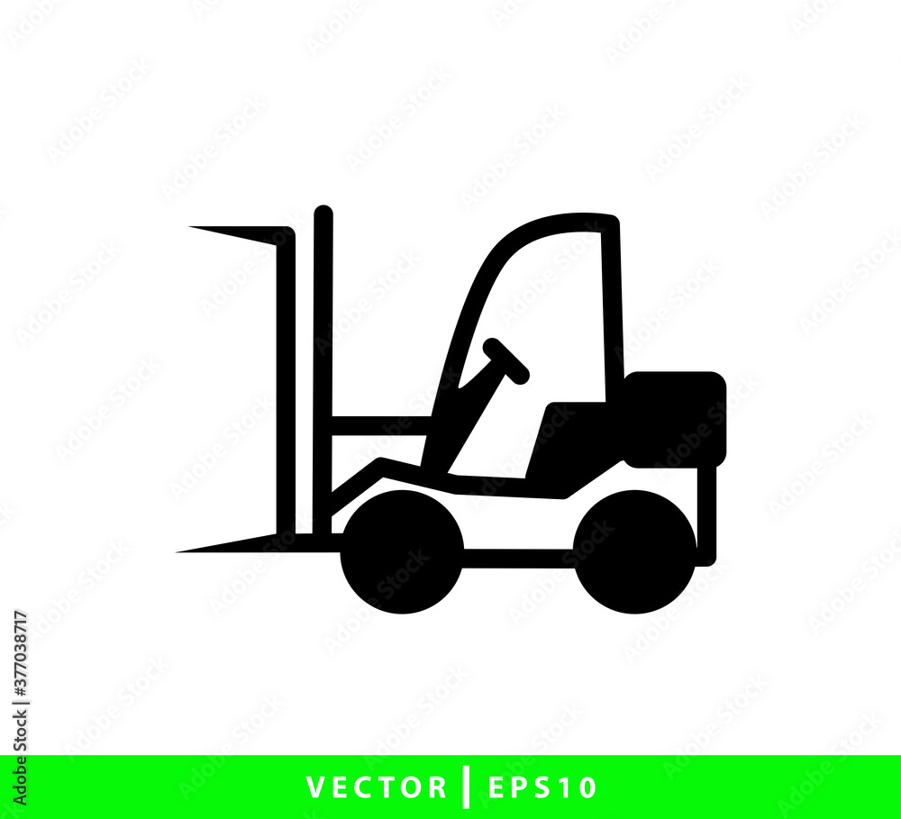 Forklift icon flat style illustration Forklift icon flat style illustration