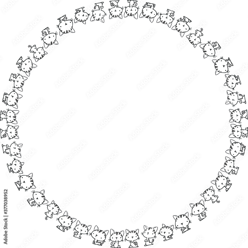 vector cartoon cats set background vector cartoon cats set background