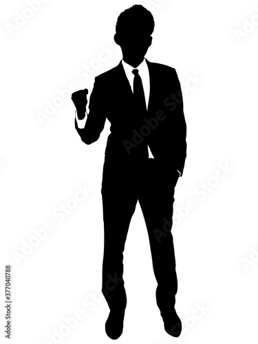 ガッツポーズをする男性ビジネスマン シルエット Stock Vector Adobe Stock