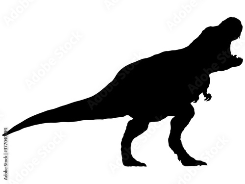 咆哮するティラノサウルス_シルエット