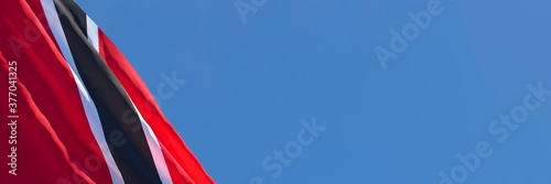 3D rendering of the national flag of Trinidad and Tobago waving in the wind photo