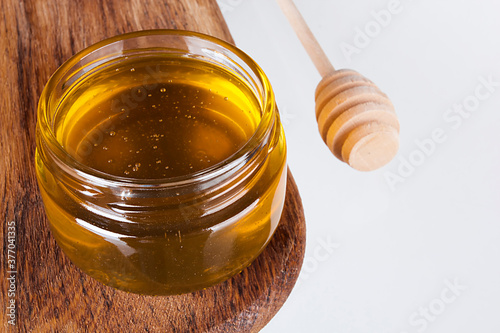 Honey in a glass bowl