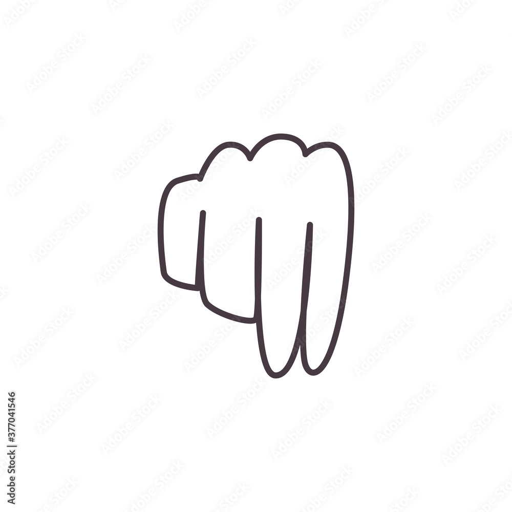 n hand sign language line style icon vector design n hand sign language line style icon vector design