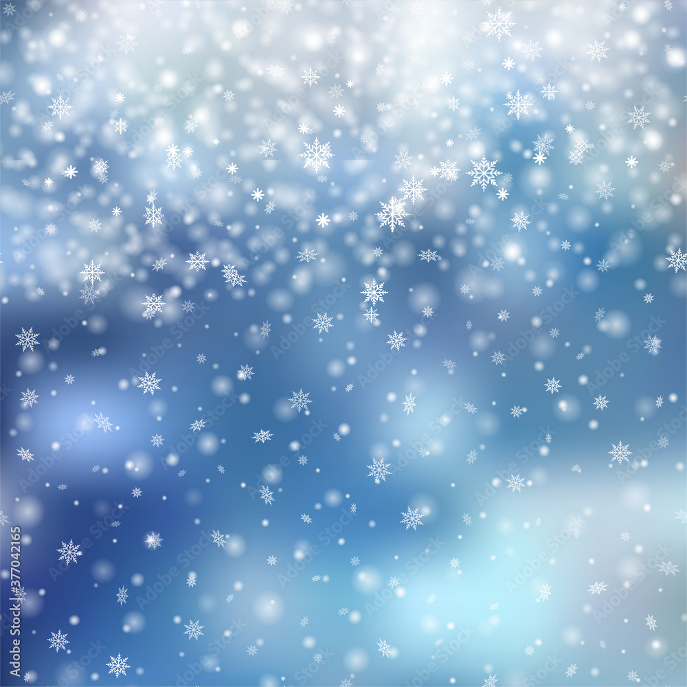 Christmas or New Year background with falling snowflakes. Vector Christmas or New Year background with falling snowflakes. Vector
