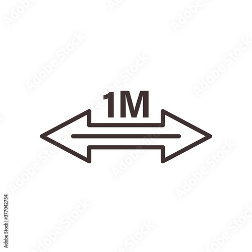 one meter arrow line style icon vector design