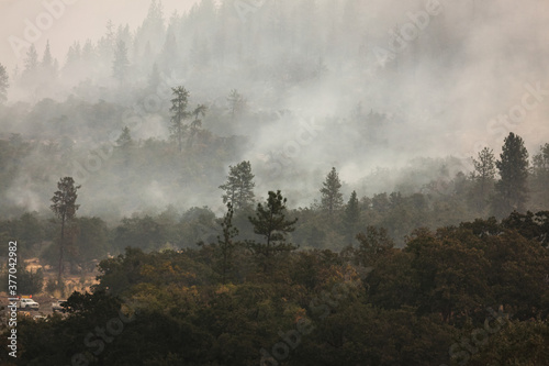 Wild fires near highway 62 in Eagle Point Oregon, September 9 2020 photo
