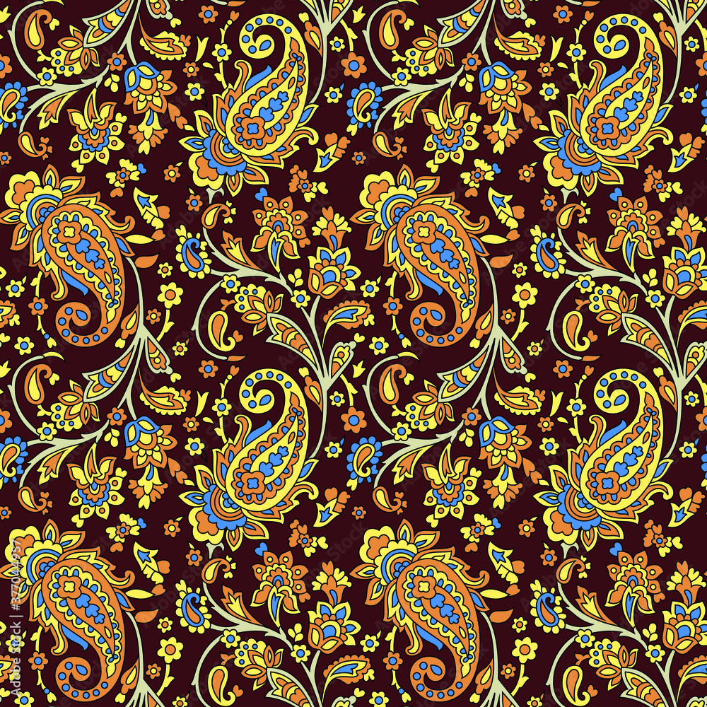 traditional Indian paisley pattern on  background