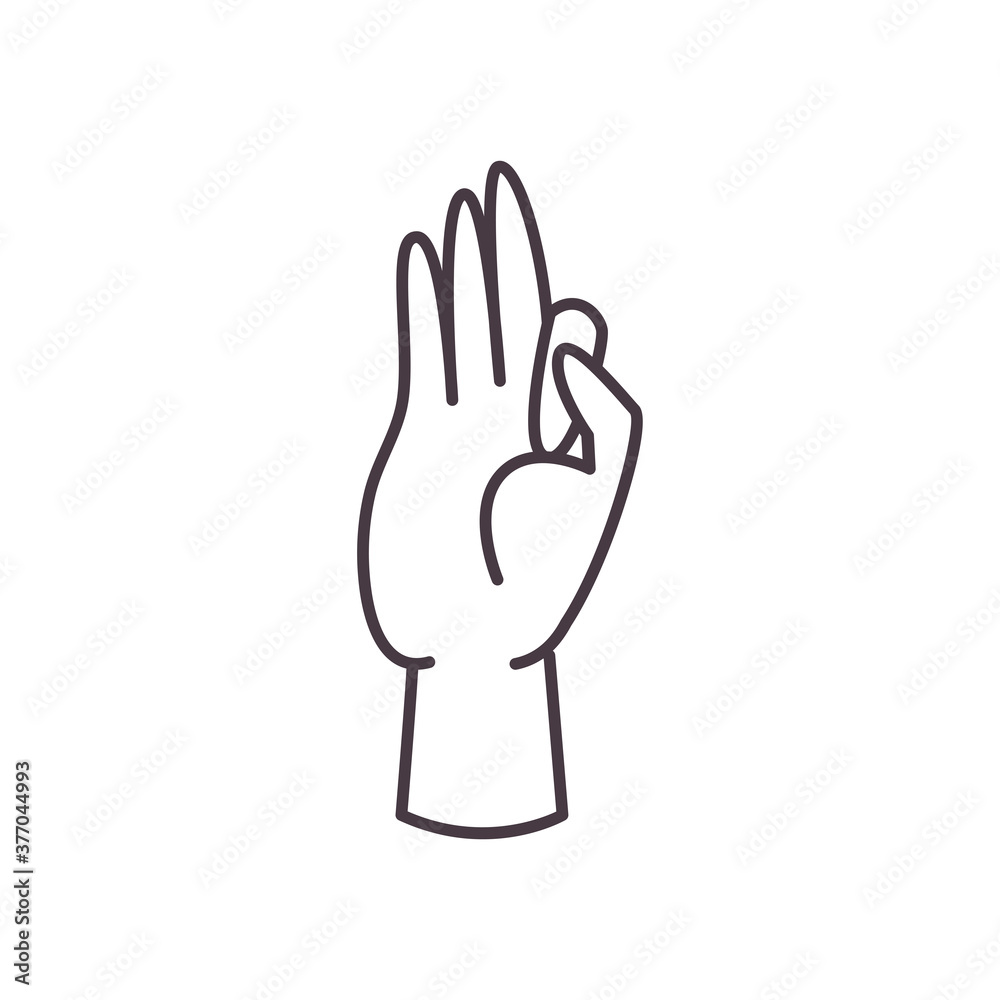 Obraz premium f hand sign language line style icon vector design
